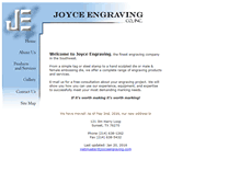 Tablet Screenshot of joyceengraving.com